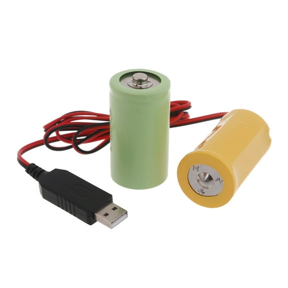 Milue 3V D Size Dummy Battery Adapter Power Supply Cable Replace 2x 1.5V D Battery