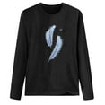 thumbnail image 4 of Pompotops T-shirt Décontracté Imprimé pour Femmes Col Rond Manches Longues Blouse, 4 of 5