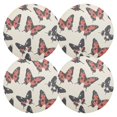 thumbnail image 3 of Round Grid Placemat ,One Sizex4, Round Placemat, PVC Plate Mat，15.4 Inch Non-Slip and Heat Resistant, Table Placemat, Dining Room Placemat Beautiful Red Butterfly, 3 of 7