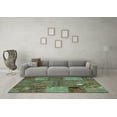 thumbnail image 3 of Ahgly Company Indoor Rectangle Patchwork Turquoise Blue Transitional Area Rugs, 7' x 9', 3 of 4