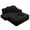 Black, variant on Hommoo Luxurious Plush Corduroy Chaise Lounge with 3 Pillows & Storage Pocket, Convertible Sofa Couch Bed Sleeper with Frameless Design & Compression Foam, Light Grey