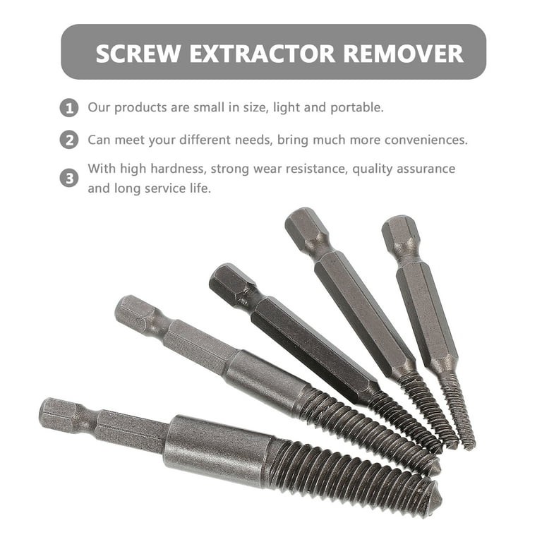 Screw Extractor Electric Drill Stripping Bolts Damaged Broken Wire Tool Stripped Remover Bit 5 Pcs Walmart