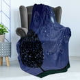 thumbnail image 4 of Starry Night Soft Flannel Fleece Throw Blanket, Tree on a Hill with Star Filled Sky and Moon Milky Way Galaxy, Cozy Plush for Indoor and Outdoor Use, 50" x 60", Charcoal Grey Indigo, by Ambesonne, 4 of 5