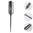 thumbnail image 3 of Juego de 4 cepillos negros para alisar y seccionar, peine de doble cara para cardar los bordes, separar y peinar el cabello para bailes de salón, 3 of 7