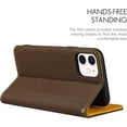 thumbnail image 4 of for iPhone 11 Wallet Case with RFID Blocking Card Slots Holder and Wrist Strap,Flip Folio Magnetic Closure,Kickstand,Genuine Leather Cover Case for iPhone 11 6.1",Brown, 4 of 16