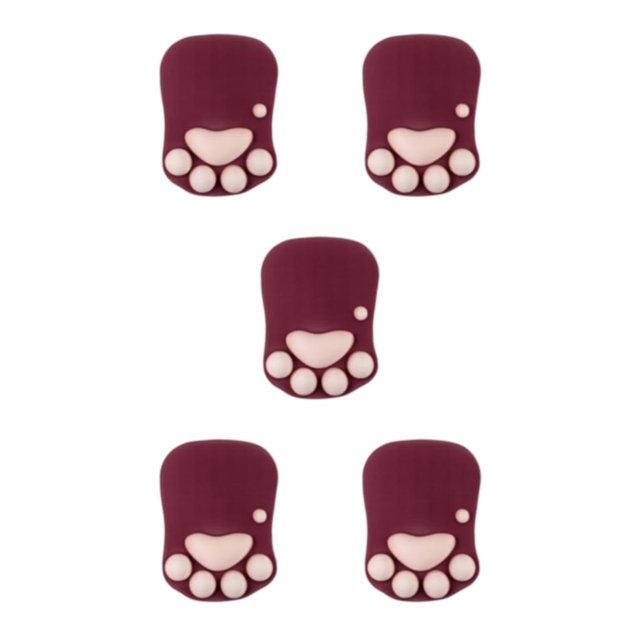 Guardoinrt Tapis de Souris Cat Paw Confortable et Élégant pour Protection des Poignets Unique Sûr DS-013 Rouge Vin 5Ensemble