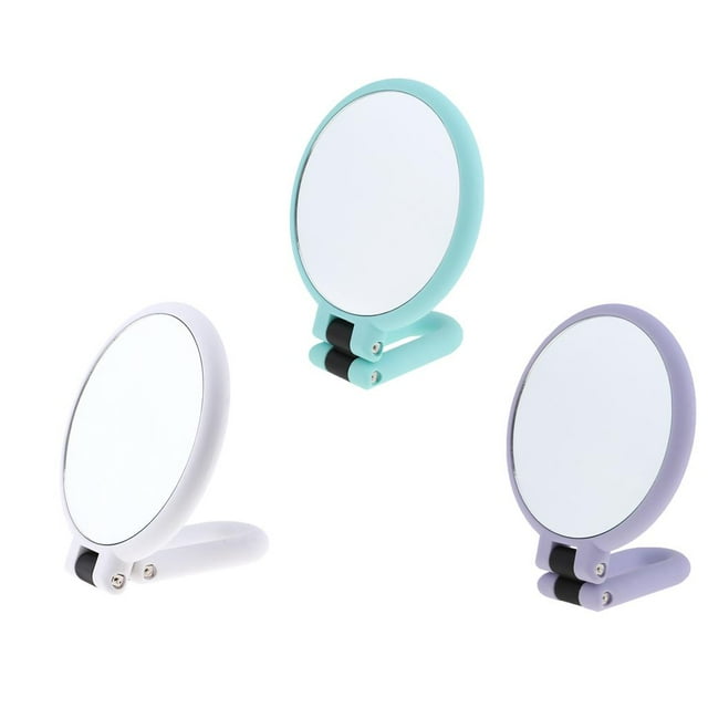 Espejo de maquillaje con de dos cara 1X / 15X de 3 piezas - Espejo de afeitado magnificado de definición Espejo plegable de tocador de Yinane Espejo de maquillaje de aumento