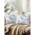 thumbnail image 2 of Waterproof Outdoor Throw Pillows with Inserts 12"x20" Set of 2, White Blue Spring Floral Soft Decorative Pillowcases for Couch Bedroom, Summer Birds Botanical Pillow Covers for Sofa Living Room, 2 of 8