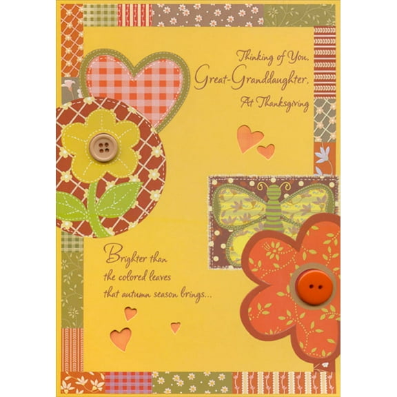 Happy Thanksgiving Great-Granddaughter Greeting Card w/Envelope