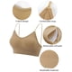 thumbnail image 3 of Sujetador tipo bralette con escote en V y relleno sin costuras Luxtrada para mujer (blanco, L), 3 of 7