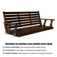 thumbnail image 4 of Fortune Candy 3-Seater Wooden Porch Swing with Hanging Chains, Heavy Duty 880 lbs, Deep Brown, 4 of 11
