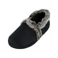 thumbnail image 2 of isotoner Women's Memory Foam Microsuede A Line ECO Comfort Recycled Slippers, Black, 5-6, 2 of 5