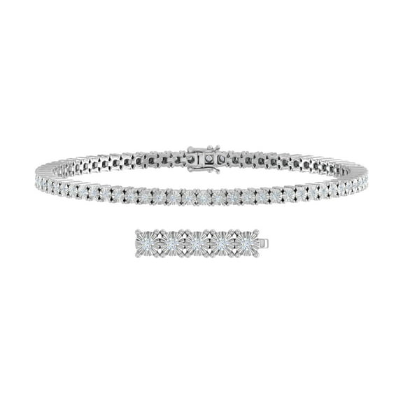 1/2 Carat Diamond Tennis Bracelet in 925 Sterling Silver (7.25 Inch)