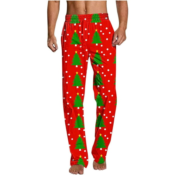 Aloohaidyvio Christmas Pajama Pants Men's Pajama Pants Sleepwear Pajama Pant with Pockets Lounge Pajama Bottoms for Men