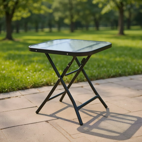 YYAo 18 Inch Square Patio Bistro Table with Rustproof Frame