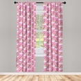 thumbnail image 5 of Ambesonne Cartoon Window Curtains, Unicorns on Clouds, Each 28" W x 95" L, Pink Yellow White, 5 of 5