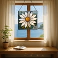 thumbnail image 6 of Daisy Flower Stained Glass Panel Suncatcher Square Window Hanging, 8 Inch Real Glass Decorative Art Sun Catcher for Home, Gift, and Garden Decor 78OR11, 6 of 6
