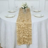 Efavormart 12"X108" Champagne 3D Leaf Petal Taffeta Fabric Table Runner - Walmart.com