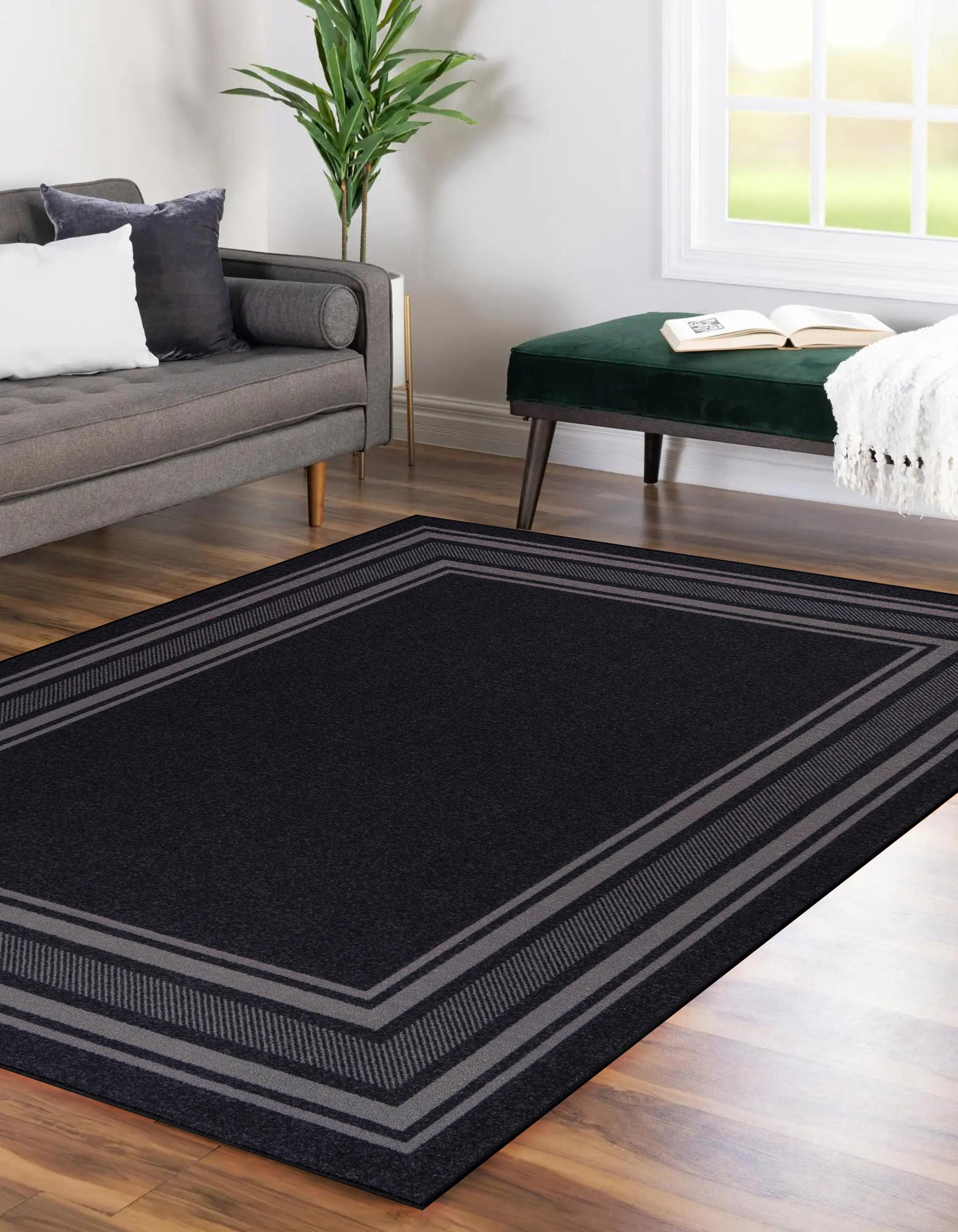 Beverly Rug Diego Solid Brown 20 in. x 59 in. Non-Slip Rubber Back Runner Rug