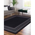 thumbnail image 5 of Beverly Rug Indoor Bordered Area Rugs, Non Slip Rubber Backing Modern Living Room Area Rug, Black, 3x3, 5 of 11