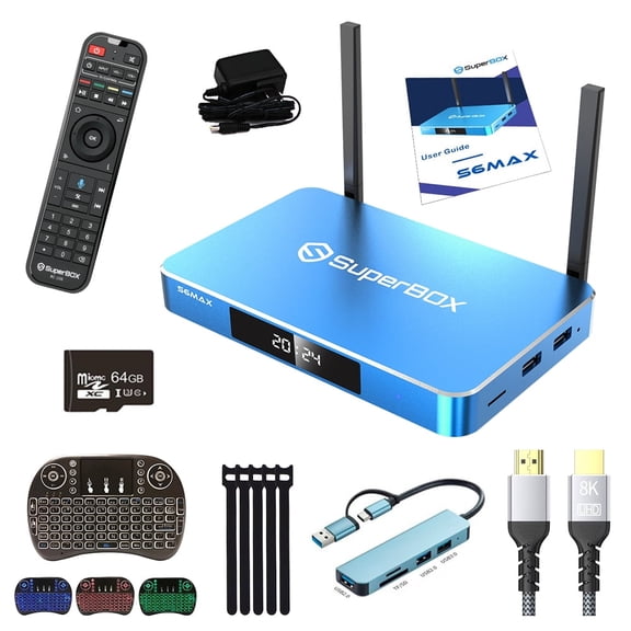 SuperBox elite Max s6max 2025 Version Smart TV Box - 6K Ultra HD with 4GB RAM and 64GB ROM by Authorized Seller