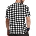 thumbnail image 4 of Gym T-Shirt For Man Retro Checkerboard T Shirts Popular Black and White Plaid Beach Tee Sh, 4 of 5