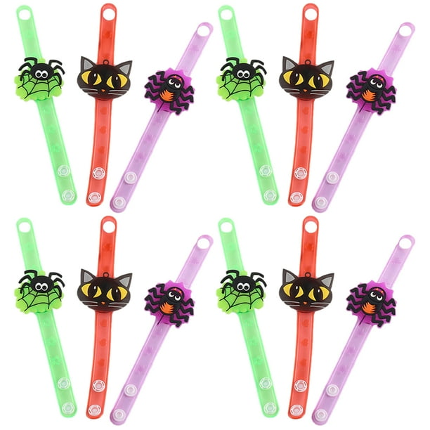 KAKOWELY 12 pulseras luminosas LED para Halloween, regalos para fiestas, estilo aleatorio