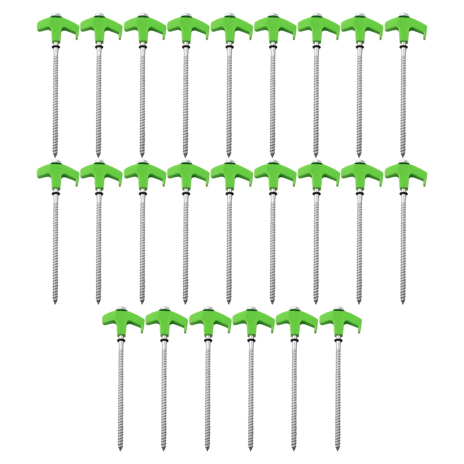 Tent Stake Anchoring Camping Heavy-Duty Outdoor Screw-In Tent Stakes New Green 24+1