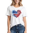 thumbnail image 2 of Tops for Women Plus Size Independence Day Short Sleeved Round Neck Printed T-shirt White XL, 2 of 4