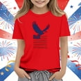 thumbnail image 2 of Afuyipoi Independence Day Kids T-Shirt July 5th Patriotic Graphic Tee Summer Shirt Print Youth Holiday Celebration Apparel Red Size 13-14 Years, 2 of 6