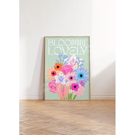 Floral Wall Art: Colorful Pastel Flower Poster
