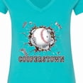 thumbnail image 4 of Inktastic Cooperstown Baseball Breakthrough Women's V-Neck T-Shirt, 4 of 5