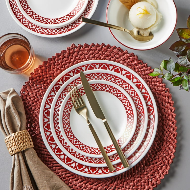 corelle dinnerware set red