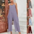 thumbnail image 1 of Sentmoon Womens Overalls Loose Fit Women Vacation Outfits Sleeveless Solid Color Regular Fit Spaghetti Strap Cute Rompers for Women with Pockets Summer for Going out and Concert, 1 of 5