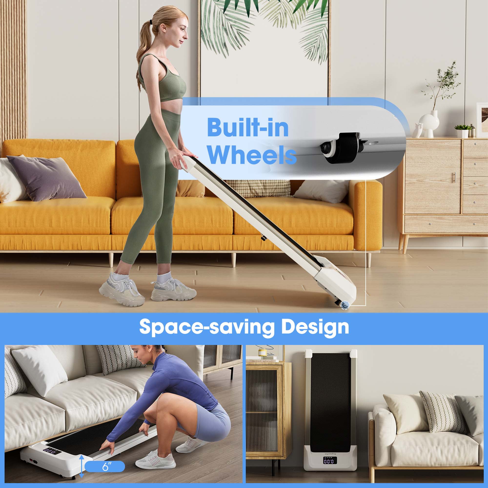 Costway 0.6-3.8MPH Walking Pad Under Desk Treadmill with Remote Control and LED Display Grey