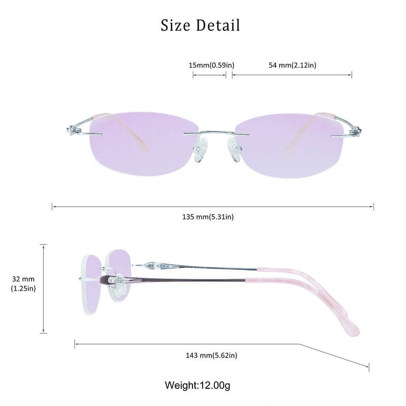 LifeArt Pure Titanium Frame Glasses/Blue Light Blocking Reading Glasses, Reduce Eyestrain, Stylish for Women(Pink,+3.00 Magnification)