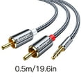 thumbnail image 2 of Essager 3.5mm to RCA Braided Cable Splitter Cord TV Computer Amplifier Audio Adapter Cable, 0.5 Meter,Maoww, 2 of 9