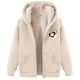 thumbnail image 2 of Chaqueta y sudadera informal con capucha de manga larga para mujer, con estampado de moda, de polar y capucha, 2 of 4