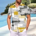 thumbnail image 2 of Wrtxtat Men's Hawaiian Shirts Lapel Short Sleeve Full Button Down Novelty Cruise Holiday Shirts Summer Holiday Vacation Beach Party Shirts Yellow XXXL, 2 of 6