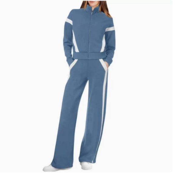 Lounge Sets for Women Sweatsuit 2 Piece Outfits Sweatshirt Wide Leg Sweatpant Tracksuit Matching Set