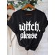 thumbnail image 1 of Halloween Witch Letter Print T-shirt, Short Sleeve Crew Neck Casual Top For Summer & Spring, Women's Clothing, 1 of 7