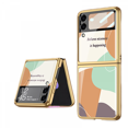 thumbnail image 1 of For Samsung Z Flip 4 Case Ultra-Thin Tempered Glass Phone Case Protective Cover Fashion Electroplated PC Back Cover, 1 of 4