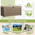 thumbnail image 7 of Homall 120 Gallon Outdoor Patio Box Deck Plastic Resin Storage Box Backyard, Light Brown, 7 of 7