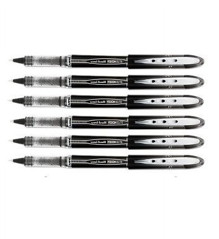 Uni-Ball Vision Elite Stick Micro Point Rollerball Pens, 0.5mm, 6 Black