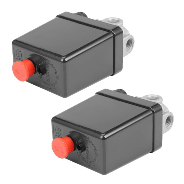 2X Interruptor de Presión del Compresor de Aire de Servicio Pesado Válvula de Control 90 PsI -120 PsI Negro