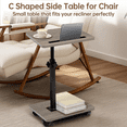 thumbnail image 6 of YYuan C Table End Table Adjustable Height with Phone & Tablet Slot, Small Spaces End Table with Wheels - Side Table for Living Room or Bedroom, Gray, 6 of 6