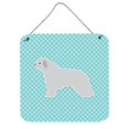 thumbnail image 1 of Spanish Water Dog Checkerboard Blue Wall or Door Hanging Prints, 1 of 1