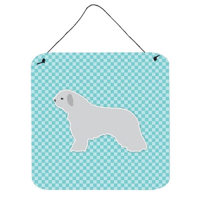 Spanish Water Dog Checkerboard Blue Wall or Door Hanging Prints