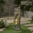 thumbnail image 3 of 39.4'' H Outdoor Water Fountain with LED Lights,Cascading Realistic Tree Trunk Waterfall Fountains,Resin Water Fountain Outdoor for Patio,Lawn,Porch,Backyard & Garden Home Decor,Gray, 3 of 7