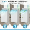 thumbnail image 3 of GarveeHome 14,000 BTU Portable Air Conditioner Up to 750 Sq.Ft, 3-In-1 Small AC Unit with Cool/Fan/Dehumidifier, Small Air Conditioner with Wheels/Remote Control/Window Kit, White, 3 of 7